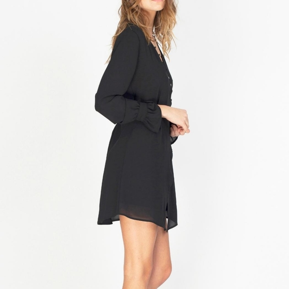 Gentle Fawn Elijah Faux-Wrap Dress in Black Small - Picture 5 of 9